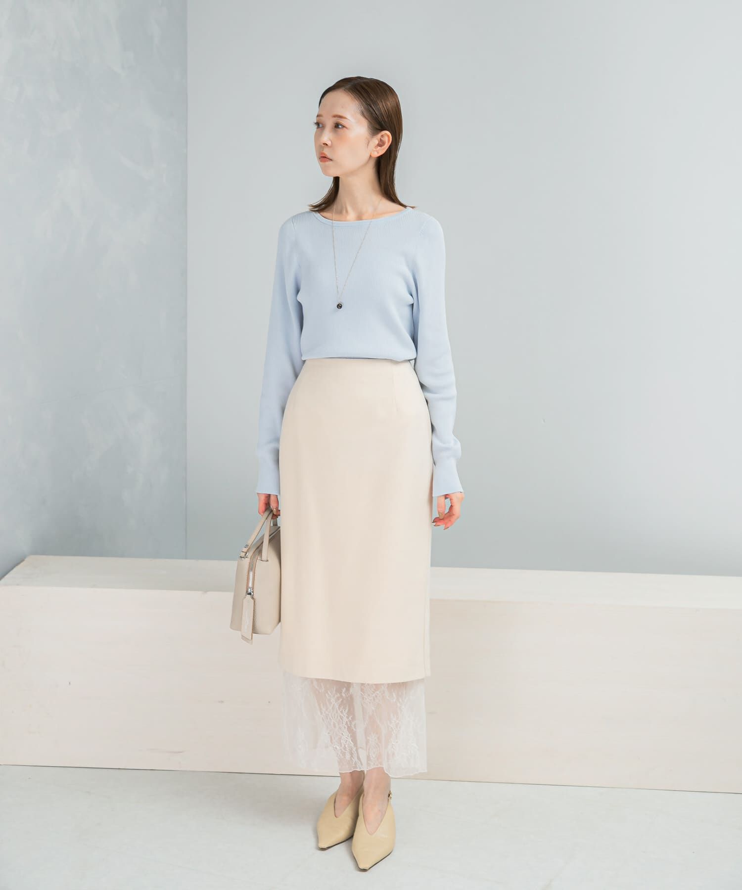 URBAN RESEARCH ROSSO「シルク混スリットスリーブリブニット」|ニット・セーター|