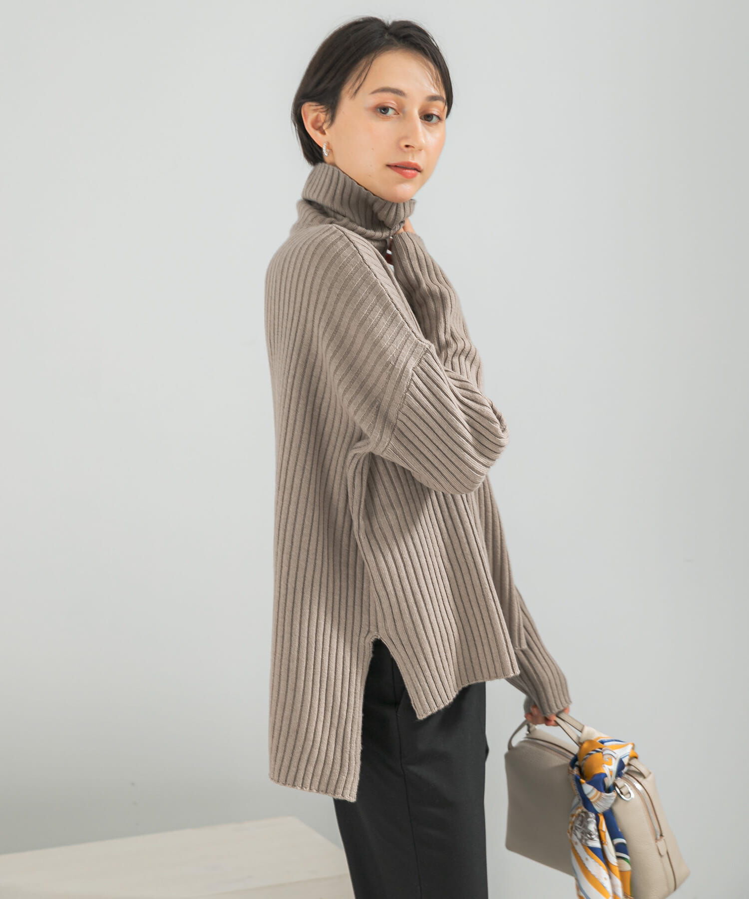 URBAN RESEARCH ROSSO「マシーンウォッシュ ワイドリブニット」|ニット・セーター|