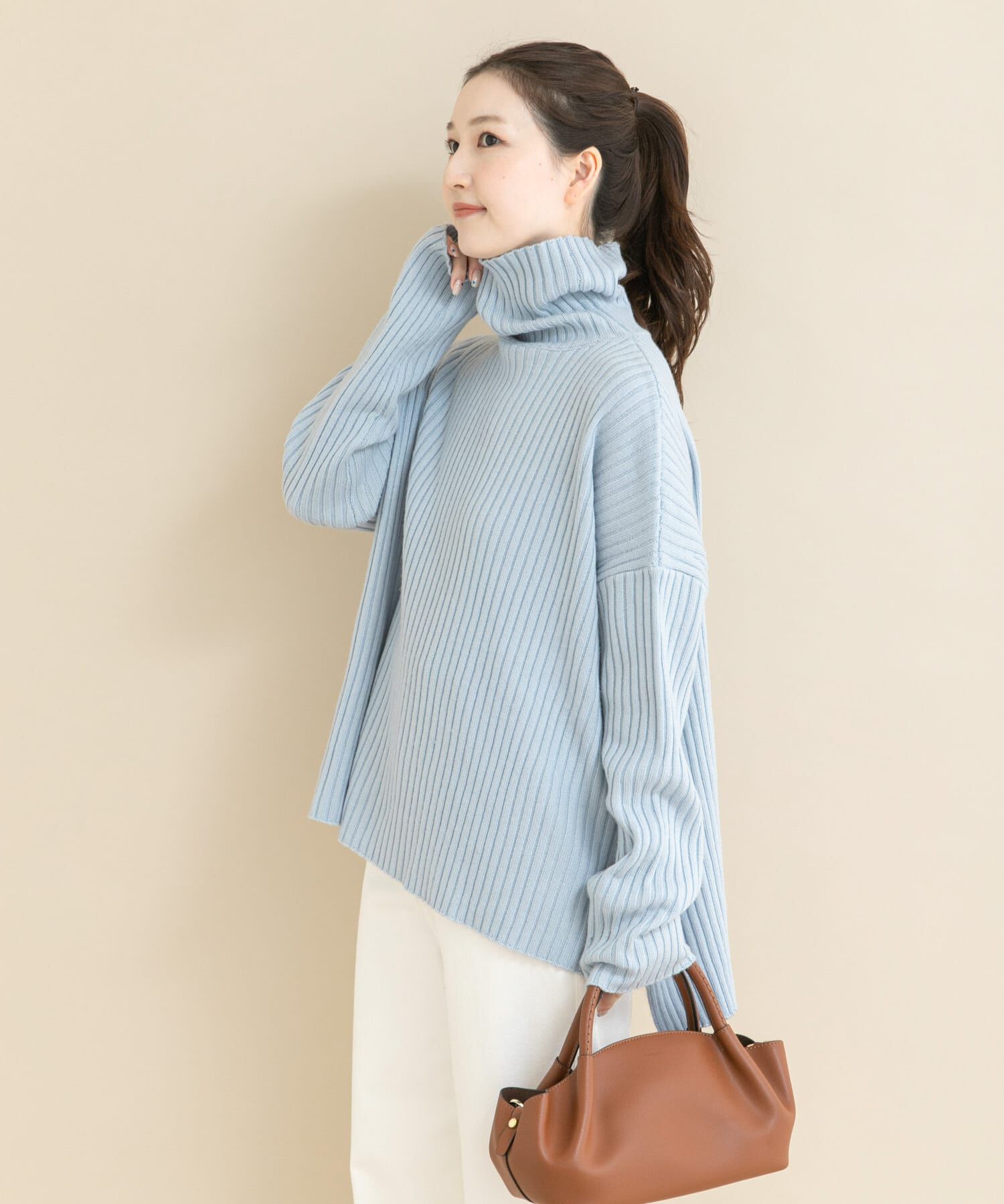 URBAN RESEARCH ROSSO「マシーンウォッシュ ワイドリブニット」|ニット・セーター|