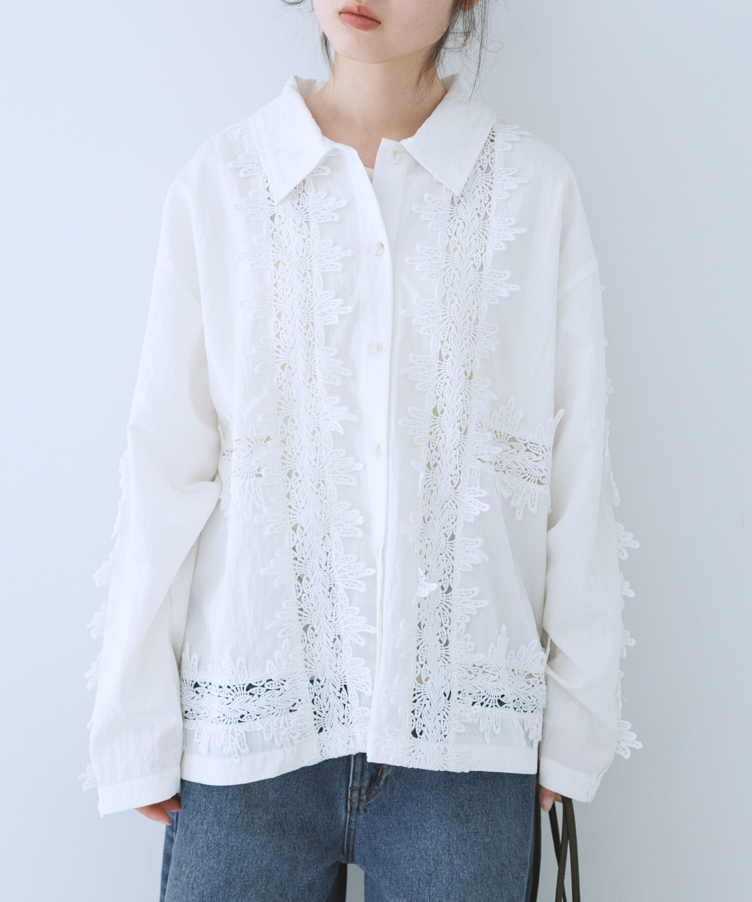  「ヴィンテージライクレースシャツ」|シャツ・ブラウス|