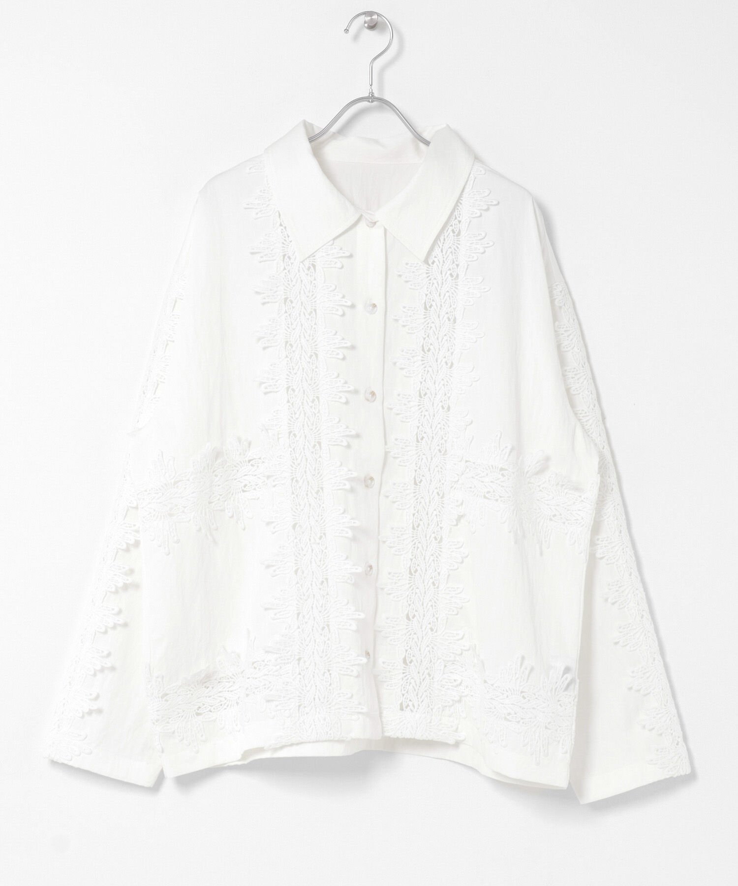  「ヴィンテージライクレースシャツ」|シャツ・ブラウス|