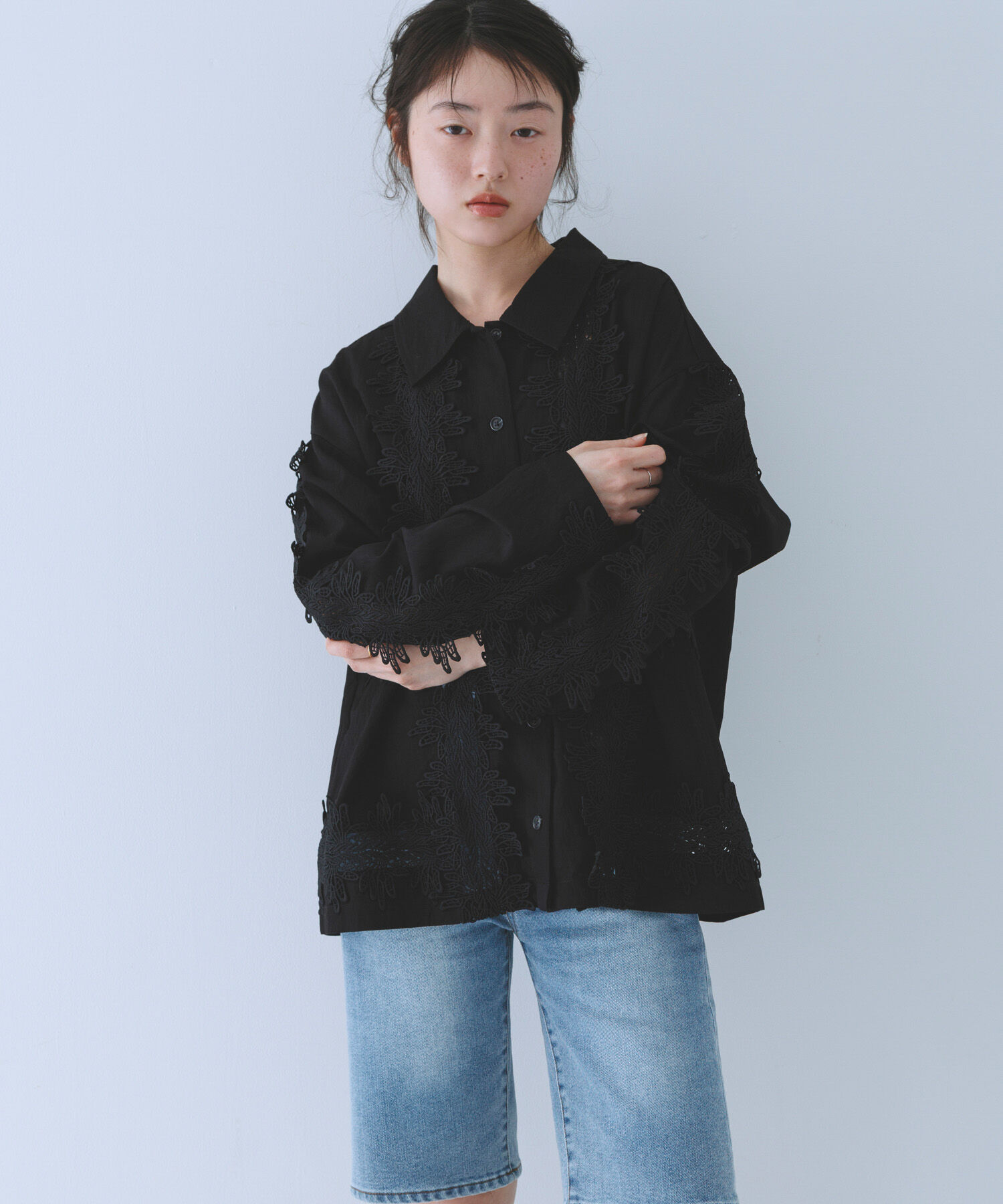  「ヴィンテージライクレースシャツ」|シャツ・ブラウス|