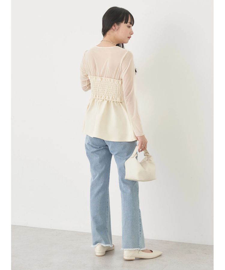 earth music&ecology「胸元シアーペプラムブラウス」|シャツ・ブラウス|