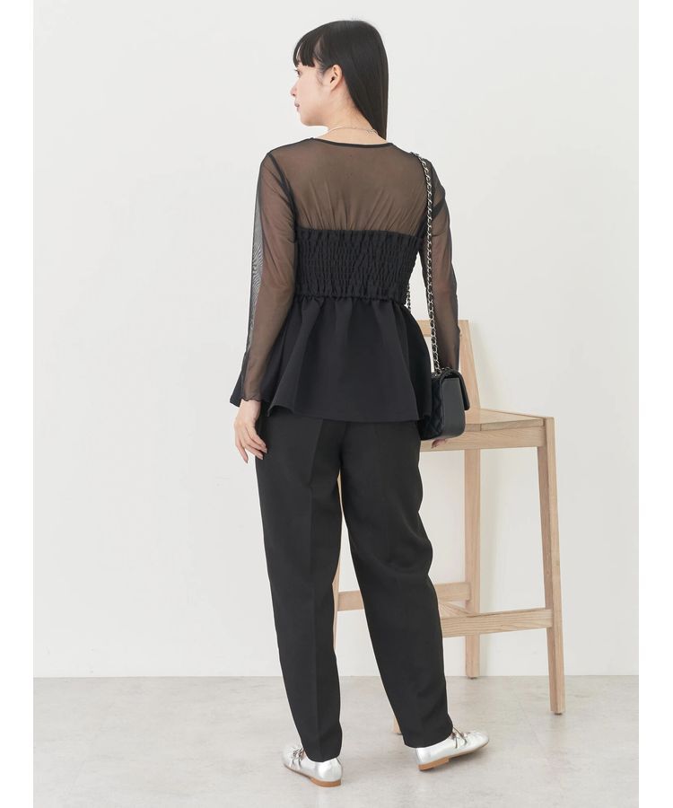 earth music&ecology「胸元シアーペプラムブラウス」|シャツ・ブラウス|