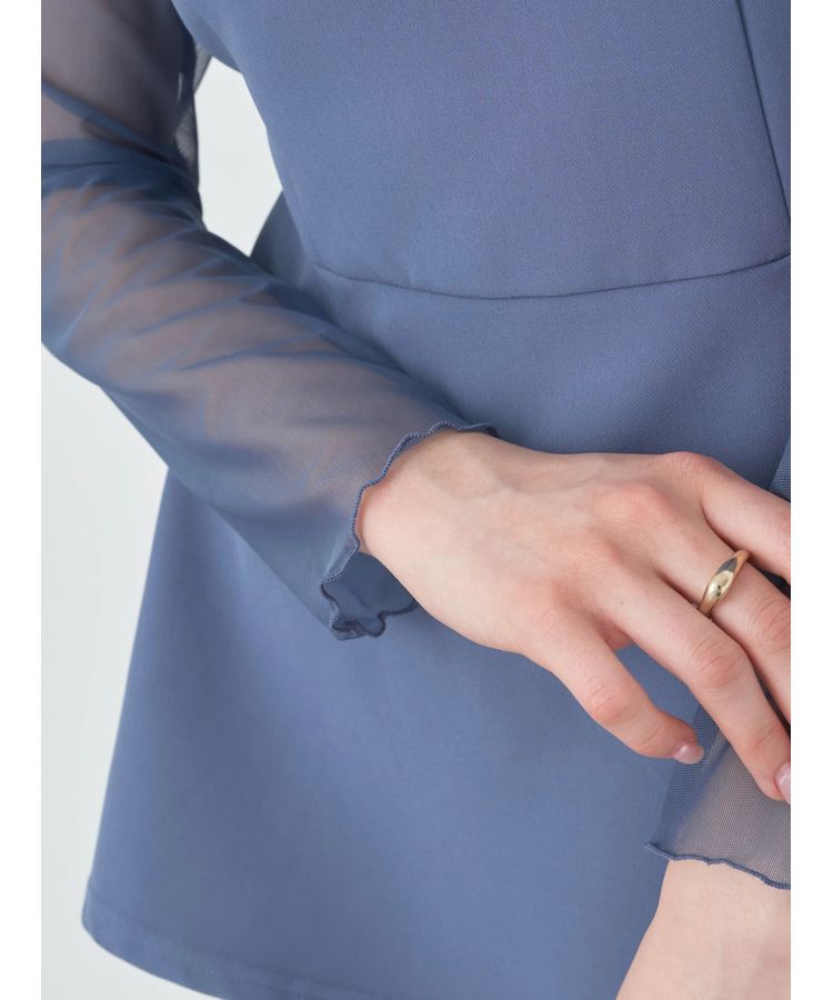 earth music&ecology「胸元シアーペプラムブラウス」|シャツ・ブラウス|