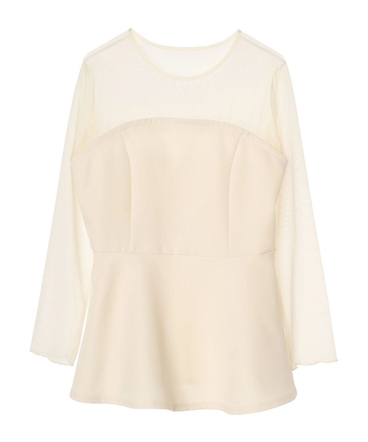 earth music&ecology「胸元シアーペプラムブラウス」|シャツ・ブラウス|