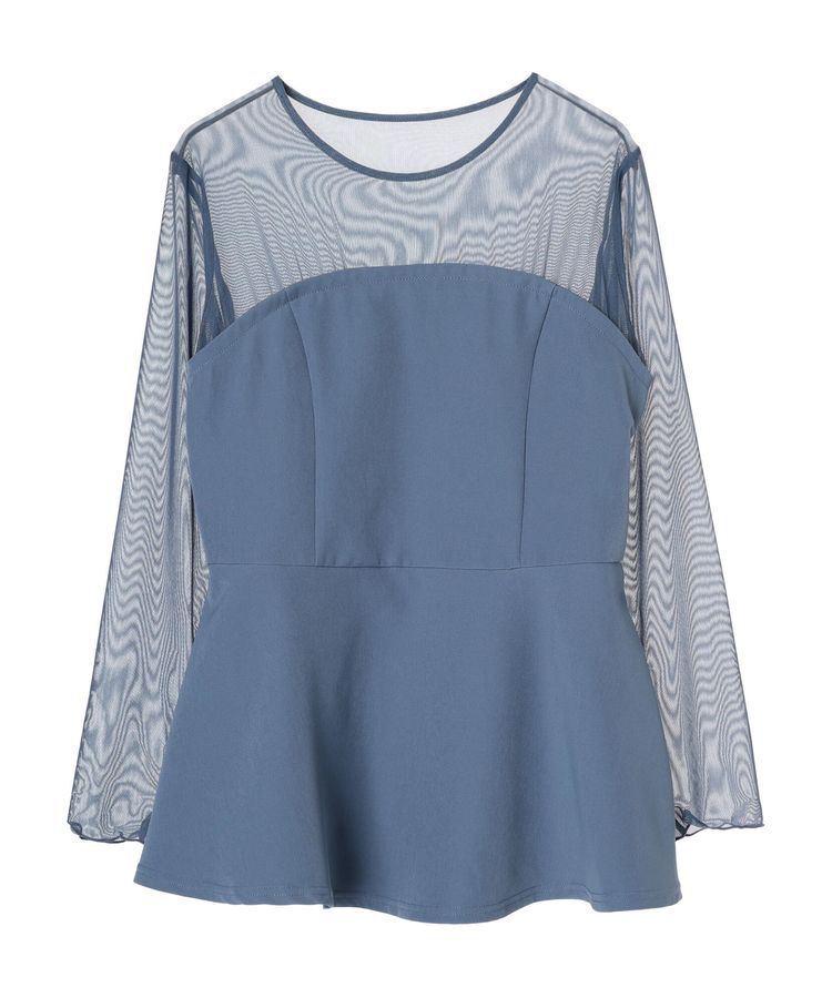 earth music&ecology「胸元シアーペプラムブラウス」|シャツ・ブラウス|