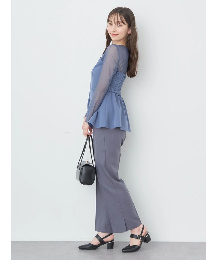 earth music&ecology「胸元シアーペプラムブラウス」|シャツ・ブラウス|