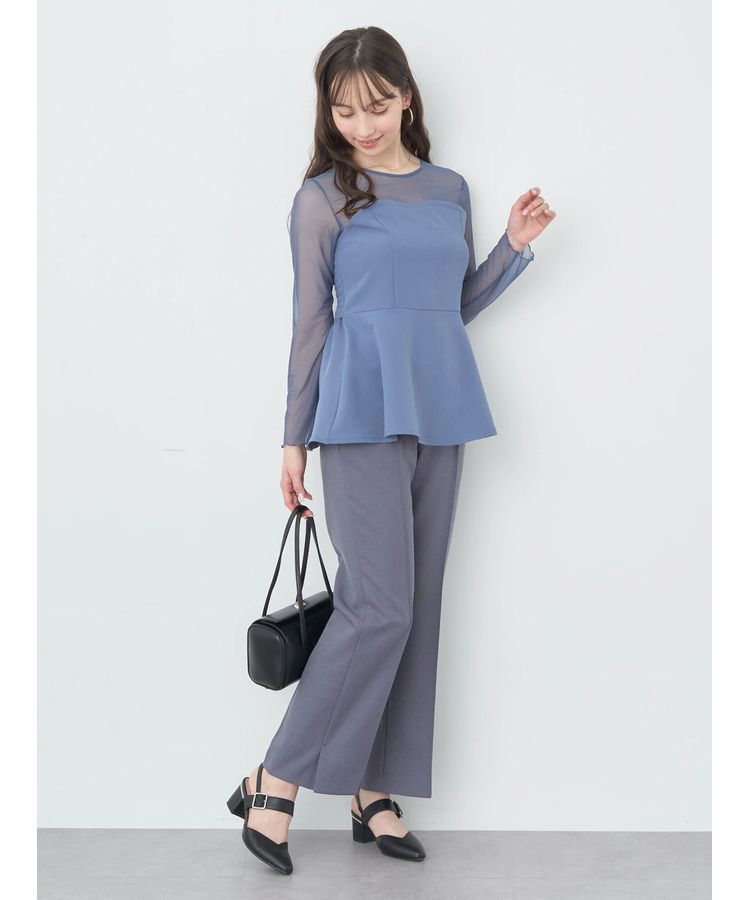 earth music&ecology「胸元シアーペプラムブラウス」|シャツ・ブラウス|