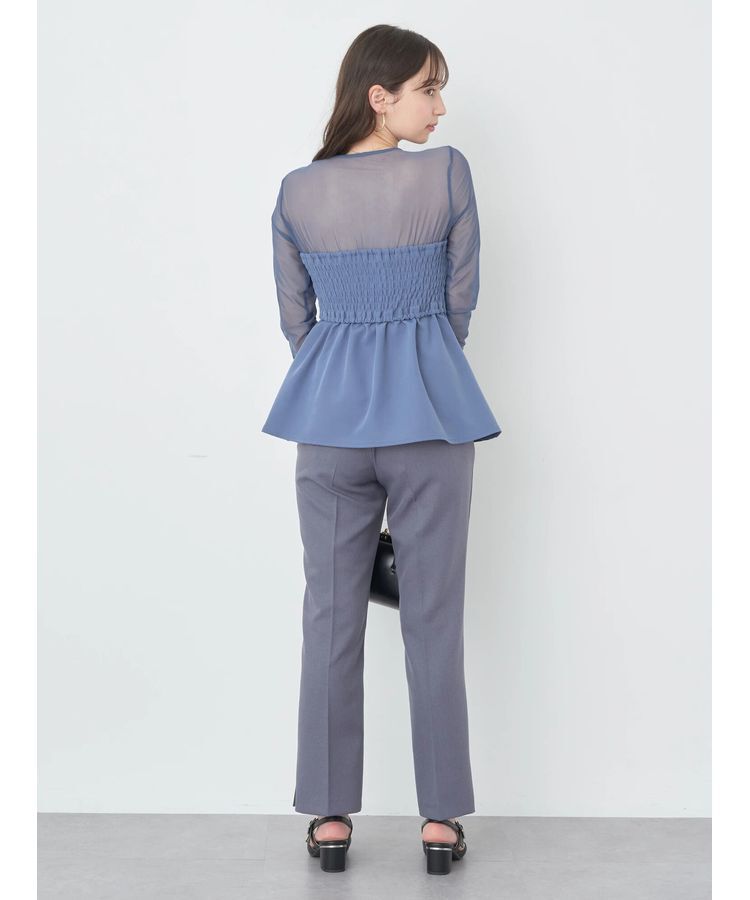 earth music&ecology「胸元シアーペプラムブラウス」|シャツ・ブラウス|