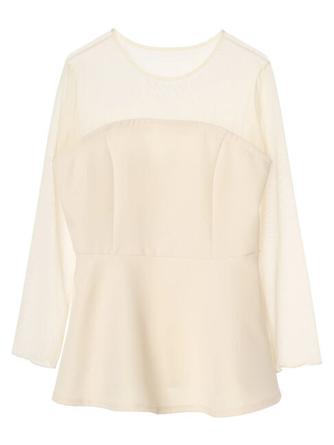 earth music&ecology「胸元シアーペプラムブラウス」|シャツ・ブラウス|