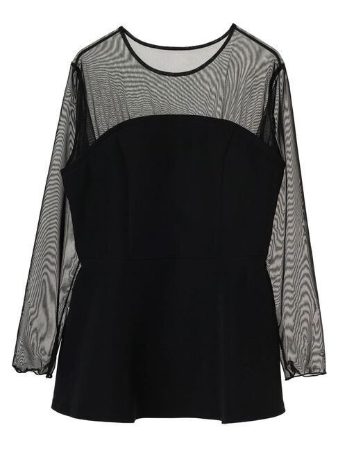 earth music&ecology「胸元シアーペプラムブラウス」|シャツ・ブラウス|