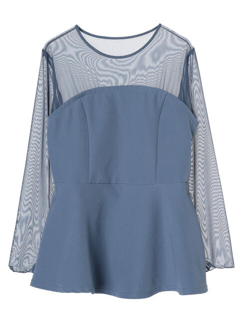 earth music&ecology「胸元シアーペプラムブラウス」|シャツ・ブラウス|