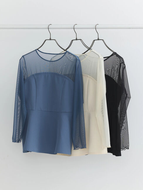 earth music&ecology「胸元シアーペプラムブラウス」|シャツ・ブラウス|