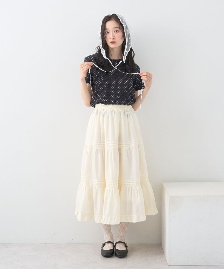 earth music&ecology「ドットレースバブーシュカ」|バンダナ・スカーフ|