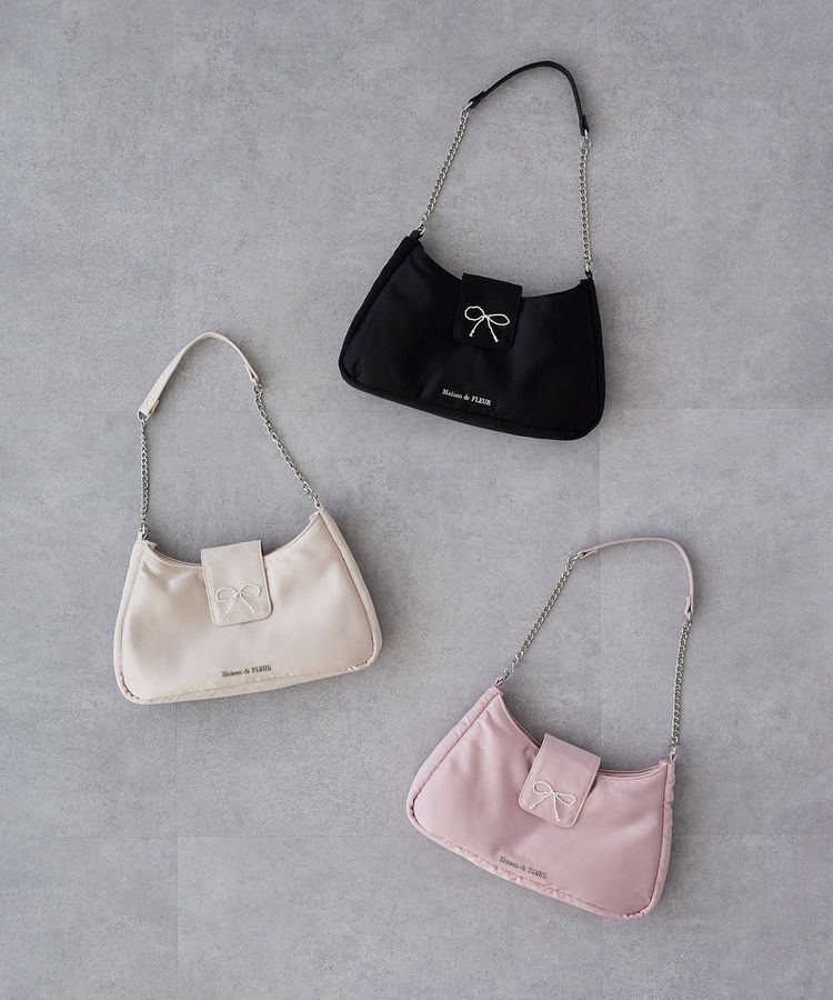 Maison de FLEUR「ビジューリボンハンドバッグ」|ハンドバッグ|