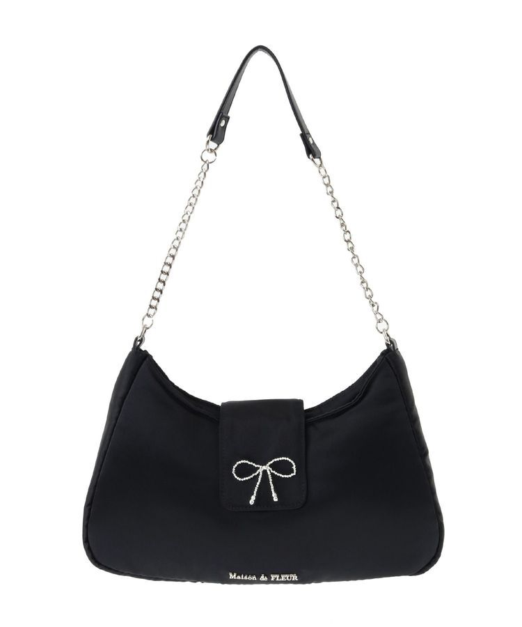 Maison de FLEUR「ビジューリボンハンドバッグ」|ハンドバッグ|