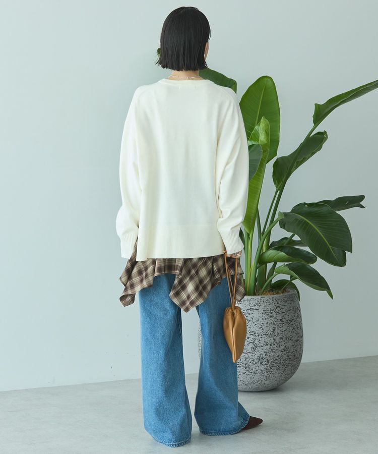 AMERICAN HOLIC「【WEB限定】バイパチサイドスリットニットプルオーバー＜静電気軽減＞」|ニット・セーター|