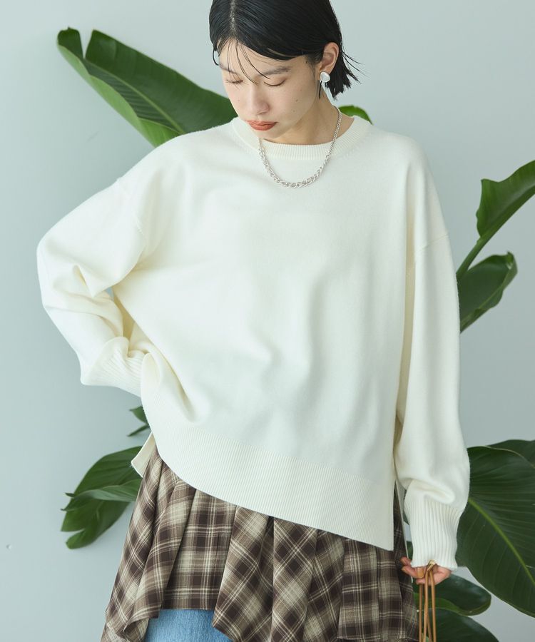 AMERICAN HOLIC「【WEB限定】バイパチサイドスリットニットプルオーバー＜静電気軽減＞」|ニット・セーター|