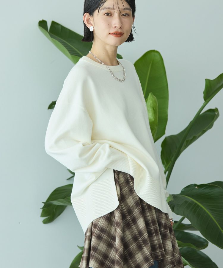 AMERICAN HOLIC「【WEB限定】バイパチサイドスリットニットプルオーバー＜静電気軽減＞」|ニット・セーター|