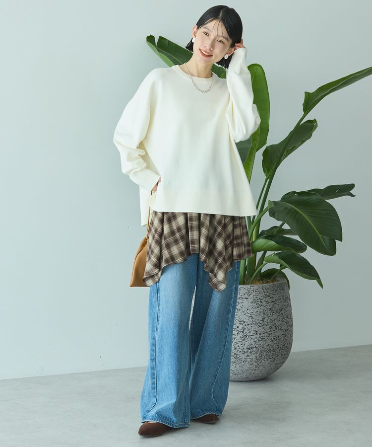 AMERICAN HOLIC「【WEB限定】バイパチサイドスリットニットプルオーバー＜静電気軽減＞」|ニット・セーター|