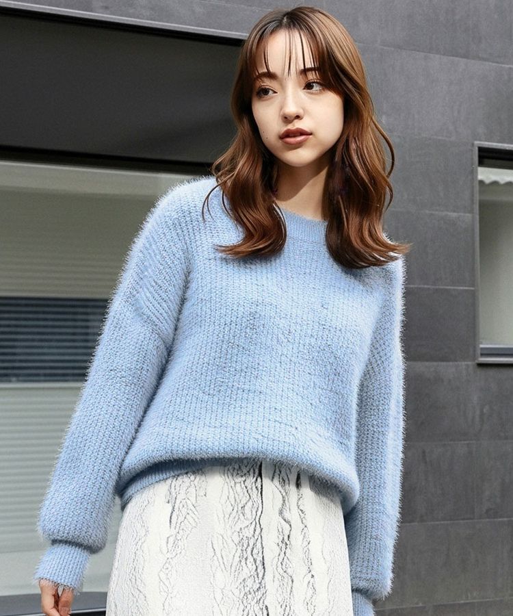 AMERICAN HOLIC「【WEB限定】フェザーゆるニットプルオーバー」|ニット・セーター|