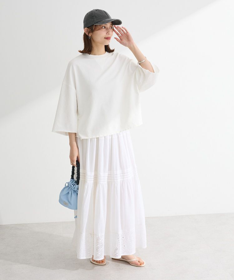 Green Parks「インド綿 裾レースティアードスカート」|スカート|