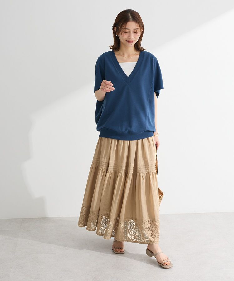 Green Parks「インド綿 裾レースティアードスカート」|スカート|
