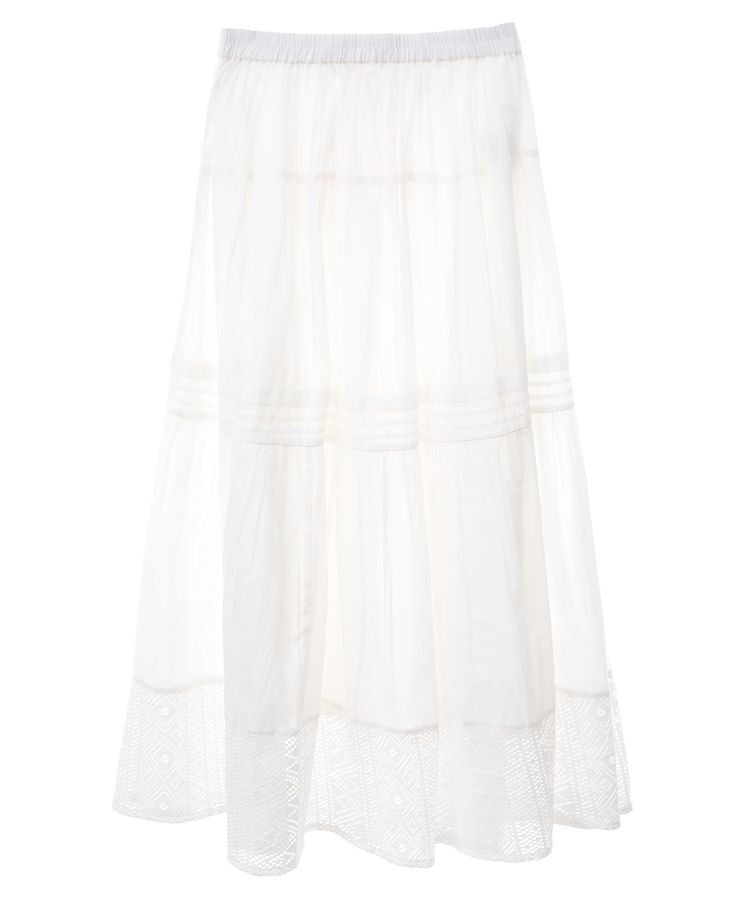 Green Parks「インド綿 裾レースティアードスカート」|スカート|