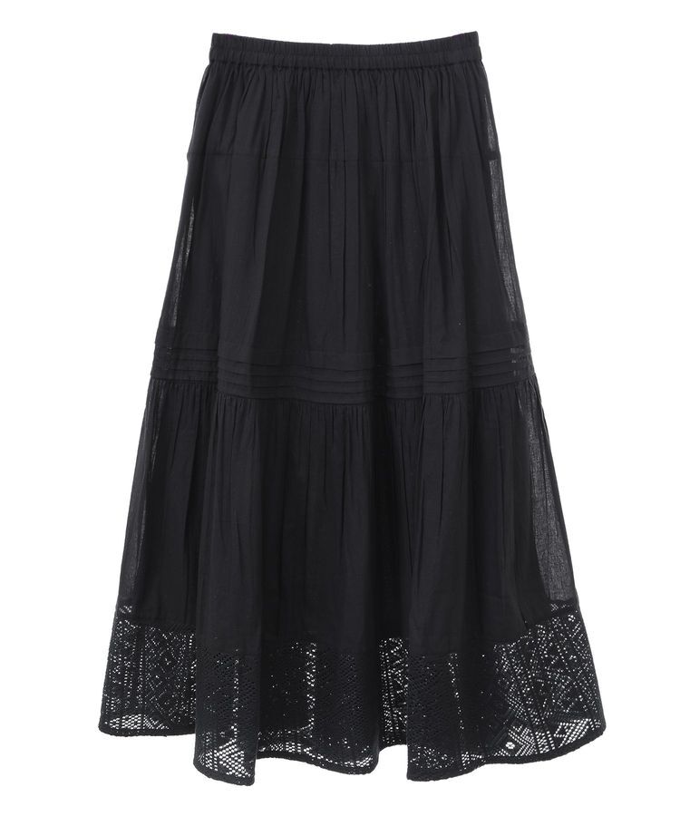 Green Parks「インド綿 裾レースティアードスカート」|スカート|