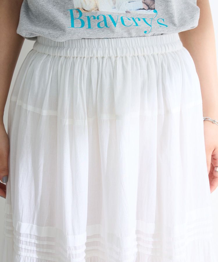 Green Parks「インド綿 裾レースティアードスカート」|スカート|