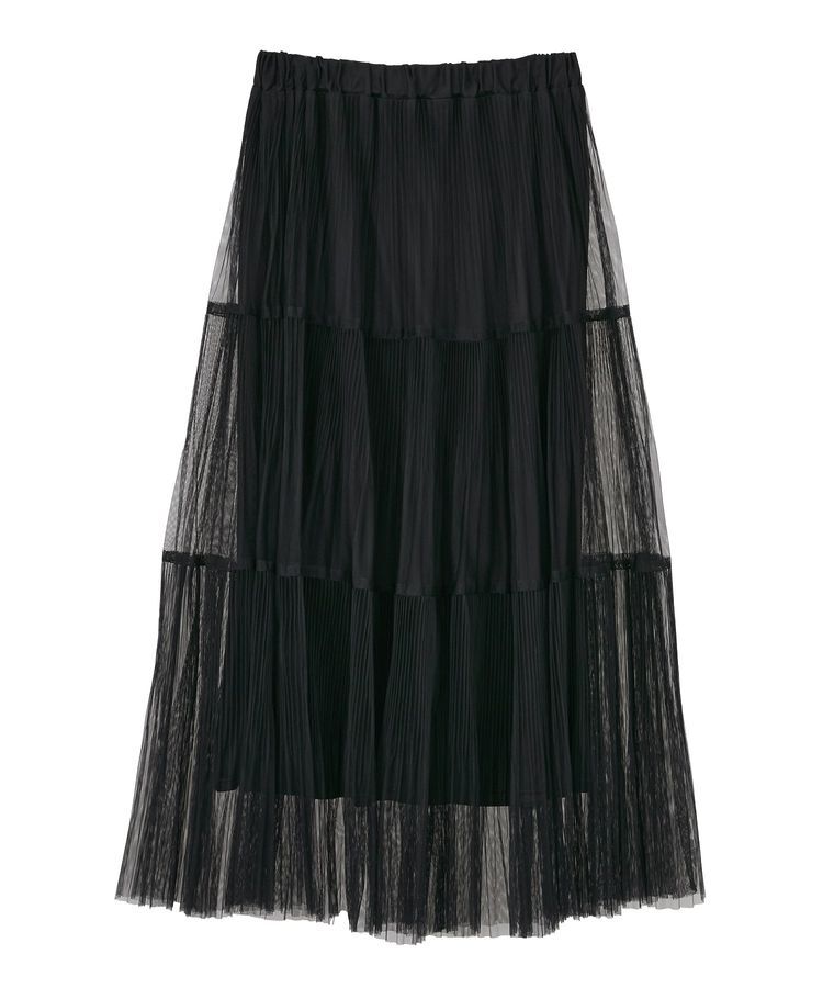 Green Parks「チュールプリーツティアードスカート」|スカート|