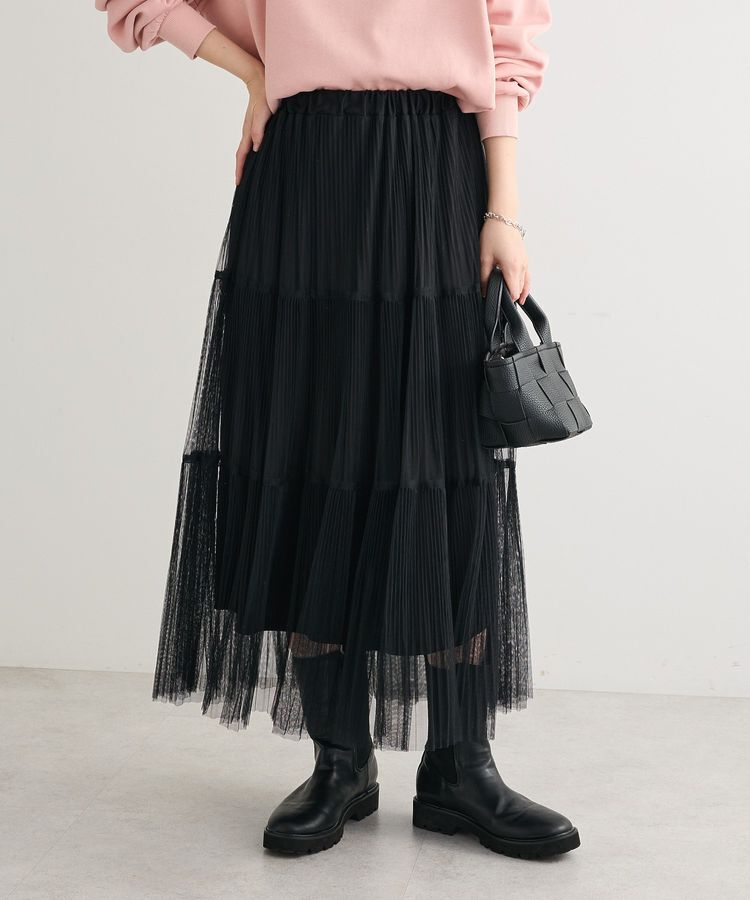 Green Parks「チュールプリーツティアードスカート」|スカート|