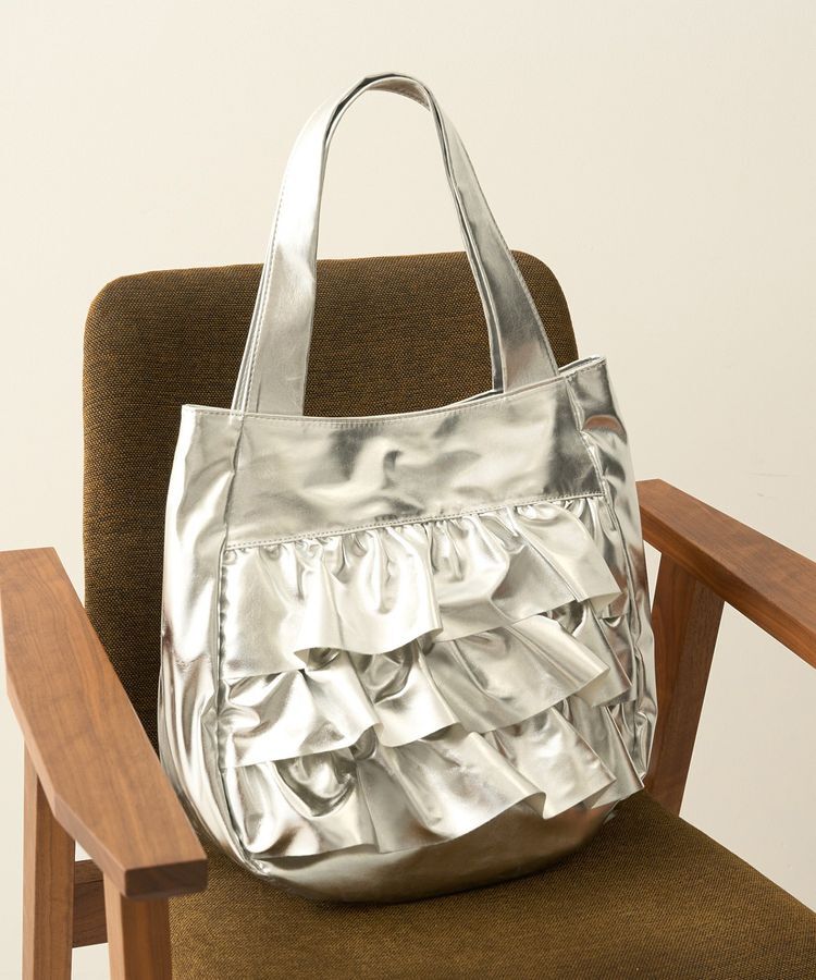 YECCA VECCA「【cache cache】PUフリルトート」|トートバッグ|