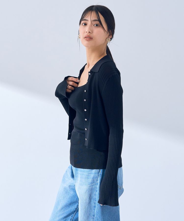 YECCA VECCA「【2点SET】キャミセット襟付きカーディガン」|カーディガン|