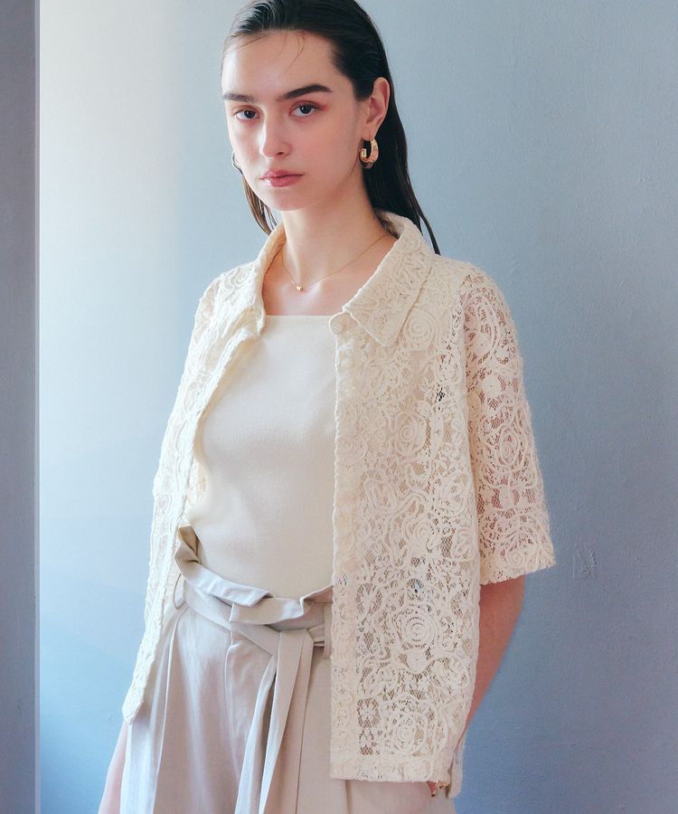 YECCA VECCA「コードレースシャツ」|シャツ・ブラウス|