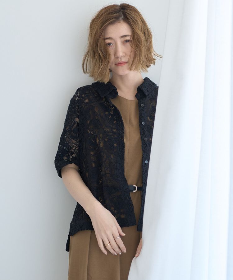 YECCA VECCA「コードレースシャツ」|シャツ・ブラウス|