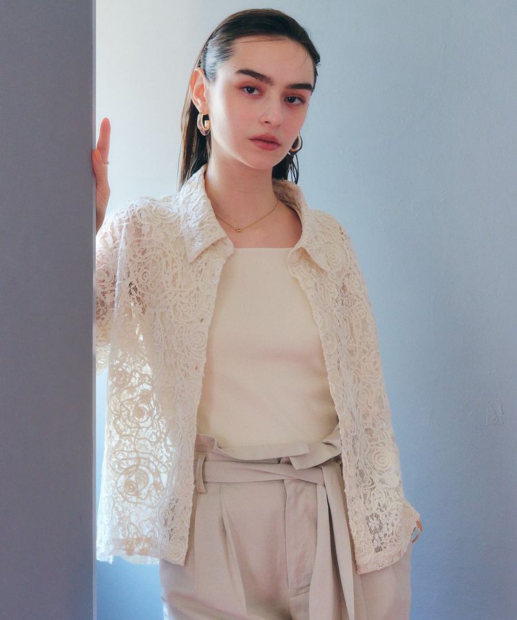 YECCA VECCA「コードレースシャツ」|シャツ・ブラウス|