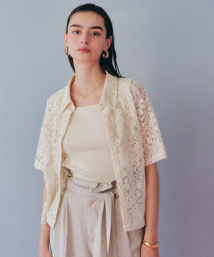 YECCA VECCA「コードレースシャツ」|シャツ・ブラウス|