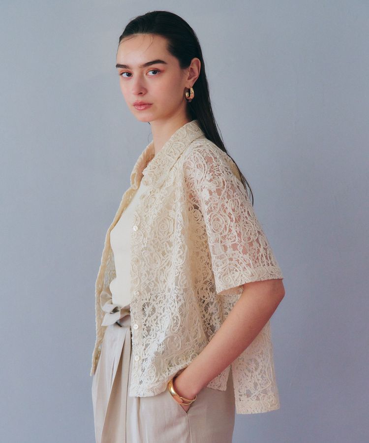 YECCA VECCA「コードレースシャツ」|シャツ・ブラウス|