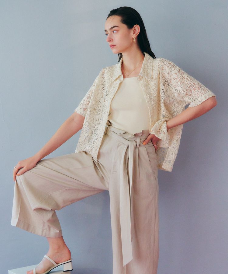 YECCA VECCA「コードレースシャツ」|シャツ・ブラウス|