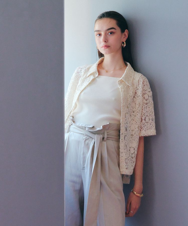 YECCA VECCA「コードレースシャツ」|シャツ・ブラウス|