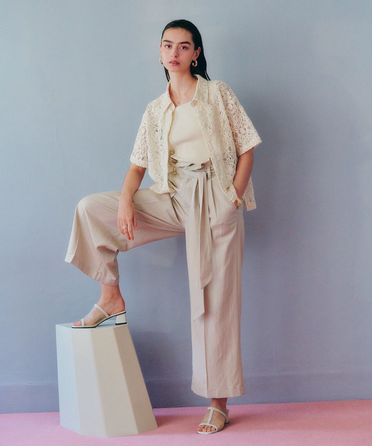 YECCA VECCA「コードレースシャツ」|シャツ・ブラウス|