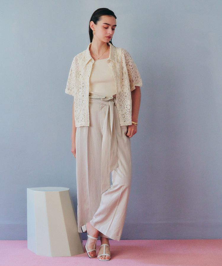 YECCA VECCA「コードレースシャツ」|シャツ・ブラウス|