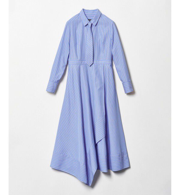 allureville「ストライプアシメフレアシャツワンピース」|ワンピース|