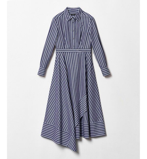 allureville「ストライプアシメフレアシャツワンピース」|ワンピース|