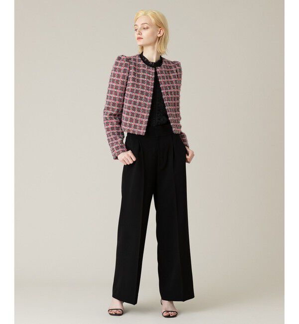 LOULOU WILLOUGHBY「【LOULOU WILLOUGHBY】TOURNIERツイードショートジャケット」|ノーカラージャケット|