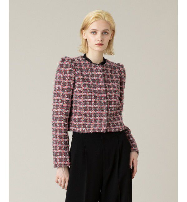 LOULOU WILLOUGHBY「【LOULOU WILLOUGHBY】TOURNIERツイードショートジャケット」|ノーカラージャケット|