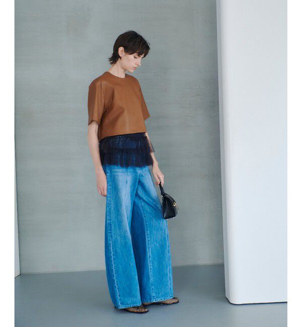 allureville「フェイクレザーTブラウス」|シャツ・ブラウス|