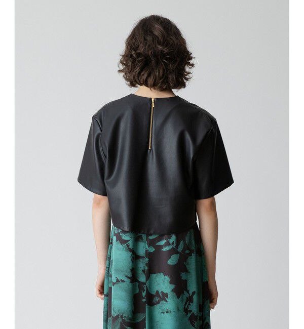 allureville「フェイクレザーTブラウス」|シャツ・ブラウス|